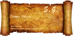 Samu Géza névjegykártya